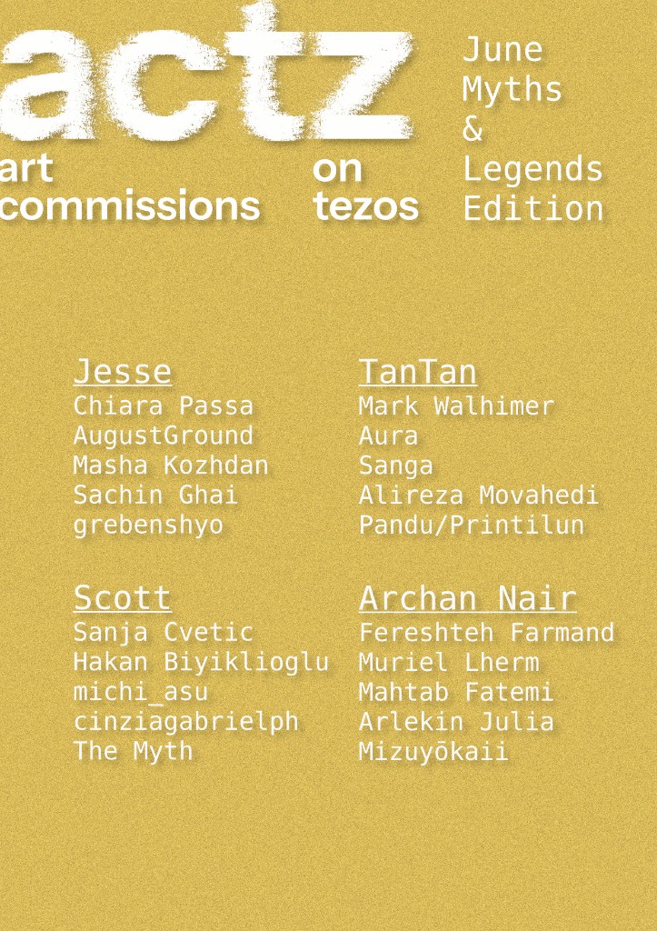 actz — June Myths and Legends Edition group show poster